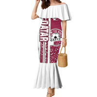 Qatar Football Family Matching Mermaid Dress and Hawaiian Shirt The Maroons Soccer - Road To Champion - Wonder Print Shop