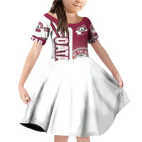 Qatar Football Family Matching Off Shoulder Short Dress and Hawaiian Shirt The Maroons Soccer - Road To Champion - Wonder Print Shop