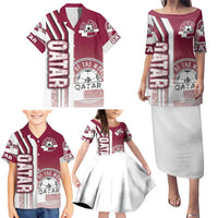 Qatar Football Family Matching Puletasi and Hawaiian Shirt The Maroons Soccer - Road To Champion