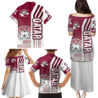 Qatar Football Family Matching Puletasi and Hawaiian Shirt The Maroons Soccer - Road To Champion