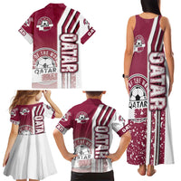Qatar Football Family Matching Tank Maxi Dress and Hawaiian Shirt The Maroons Soccer - Road To Champion - Wonder Print Shop