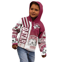 Qatar Football Kid Hoodie The Maroons Soccer - Road To Champion - Wonder Print Shop