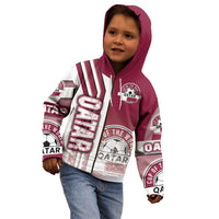 Qatar Football Kid Hoodie The Maroons Soccer - Road To Champion - Wonder Print Shop