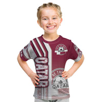 Qatar Football Kid T Shirt The Maroons Soccer - Road To Champion - Wonder Print Shop