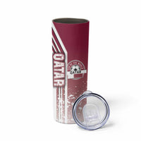 Qatar Football Skinny Tumbler The Maroons Soccer - Road To Champion - Wonder Print Shop