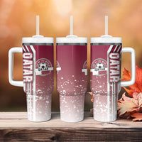 Qatar Football Tumbler With Handle The Maroons Soccer - Road To Champion - Wonder Print Shop