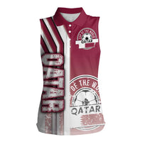 Qatar Football Women Sleeveless Polo Shirt The Maroons Soccer - Road To Champion - Wonder Print Shop