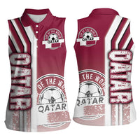 Qatar Football Women Sleeveless Polo Shirt The Maroons Soccer - Road To Champion - Wonder Print Shop
