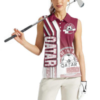 Qatar Football Women Sleeveless Polo Shirt The Maroons Soccer - Road To Champion - Wonder Print Shop