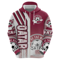 Qatar Football Zip Hoodie The Maroons Soccer - Road To Champion - Wonder Print Shop