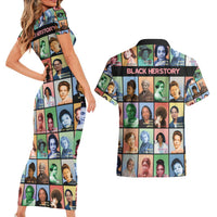 Black Herstory Couples Matching Short Sleeve Bodycon Dress and Hawaiian Shirt The History Of African Women - Wonder Print Shop