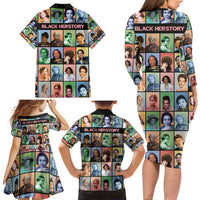Black Herstory Family Matching Long Sleeve Bodycon Dress and Hawaiian Shirt The History Of African Women - Wonder Print Shop