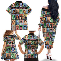 Black Herstory Family Matching Off The Shoulder Long Sleeve Dress and Hawaiian Shirt The History Of African Women - Wonder Print Shop