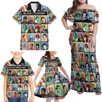 Black Herstory Family Matching Off Shoulder Maxi Dress and Hawaiian Shirt The History Of African Women - Wonder Print Shop