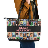 Black Herstory Leather Tote Bag The History Of African Women - Wonder Print Shop