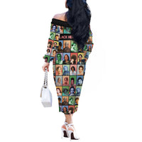 Black Herstory Off The Shoulder Long Sleeve Dress The History Of African Women - Wonder Print Shop