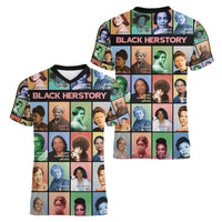 Black Herstory Women V-Neck T-Shirt The History Of African Women - Wonder Print Shop