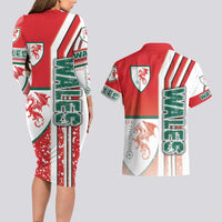 Wales Football Couples Matching Long Sleeve Bodycon Dress and Hawaiian Shirt The Dragons Soccer - Road To Champion