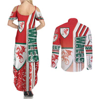 Wales Football Couples Matching Summer Maxi Dress and Long Sleeve Button Shirt The Dragons Soccer - Road To Champion