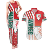 Wales Football Couples Matching Tank Maxi Dress and Hawaiian Shirt The Dragons Soccer - Road To Champion