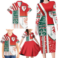 Wales Football Family Matching Long Sleeve Bodycon Dress and Hawaiian Shirt The Dragons Soccer - Road To Champion - Wonder Print Shop