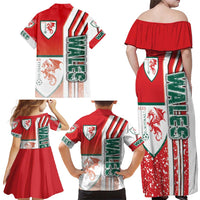 Wales Football Family Matching Off Shoulder Maxi Dress and Hawaiian Shirt The Dragons Soccer - Road To Champion - Wonder Print Shop