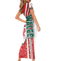 Wales Football Family Matching Short Sleeve Bodycon Dress and Hawaiian Shirt The Dragons Soccer - Road To Champion - Wonder Print Shop