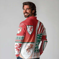 Wales Football Long Sleeve Polo Shirt The Dragons Soccer - Road To Champion - Wonder Print Shop