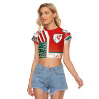 Wales Football Raglan Cropped T Shirt The Dragons Soccer - Road To Champion - Wonder Print Shop