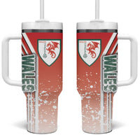 Wales Football Tumbler With Handle The Dragons Soccer - Road To Champion - Wonder Print Shop