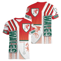 Wales Football Women V-Neck T-Shirt The Dragons Soccer - Road To Champion - Wonder Print Shop