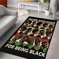 Never Apologize for Being Proudly Black Area Rug African Human - Wonder Print Shop