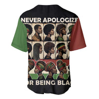 Never Apologize for Being Proudly Black Baseball Jersey African Human - Wonder Print Shop