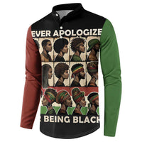 Never Apologize for Being Proudly Black Button Sweatshirt African Human - Wonder Print Shop