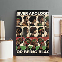 Never Apologize for Being Proudly Black Canvas Wall Art African Human - Wonder Print Shop