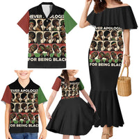 Never Apologize for Being Proudly Black Family Matching Mermaid Dress and Hawaiian Shirt African Human - Wonder Print Shop