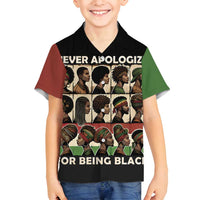 Never Apologize for Being Proudly Black Family Matching Off Shoulder Short Dress and Hawaiian Shirt African Human - Wonder Print Shop