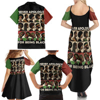 Never Apologize for Being Proudly Black Family Matching Summer Maxi Dress and Hawaiian Shirt African Human - Wonder Print Shop
