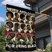 Never Apologize for Being Proudly Black Garden Flag African Human - Wonder Print Shop