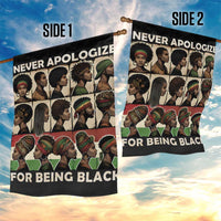 Never Apologize for Being Proudly Black Garden Flag African Human - Wonder Print Shop