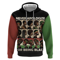 Never Apologize for Being Proudly Black Hoodie African Human - Wonder Print Shop