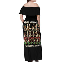 Never Apologize for Being Proudly Black Off Shoulder Maxi Dress African Human - Wonder Print Shop