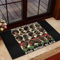 Never Apologize for Being Proudly Black Rubber Doormat African Human - Wonder Print Shop