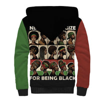 Never Apologize for Being Proudly Black Sherpa Hoodie African Human - Wonder Print Shop