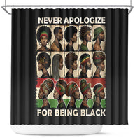 Never Apologize for Being Proudly Black Shower Curtain African Human
