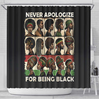 Never Apologize for Being Proudly Black Shower Curtain African Human