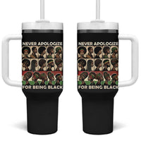 Never Apologize for Being Proudly Black Tumbler With Handle African Human - Wonder Print Shop