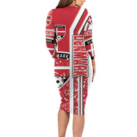 Denmark Football Family Matching Long Sleeve Bodycon Dress and Hawaiian Shirt Danish Dynamite Soccer - Road To Champion - Wonder Print Shop