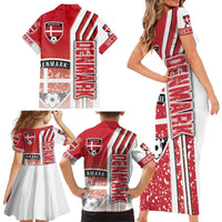Denmark Football Family Matching Short Sleeve Bodycon Dress and Hawaiian Shirt Danish Dynamite Soccer - Road To Champion - Wonder Print Shop