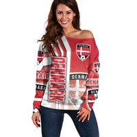 Denmark Football Off Shoulder Sweater Danish Dynamite Soccer - Road To Champion - Wonder Print Shop